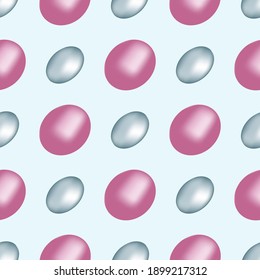 Pink and white gradient pearls on a light background