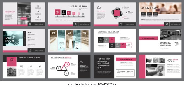 Pink, white and grey infographic design elements for presentation slide templates. Business and planning concept can be used for financial report, advertising, flyer layout and leaflet design.