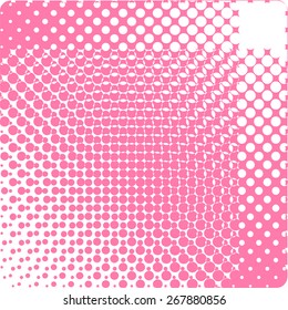 Pink and white halftone dots. Vector
