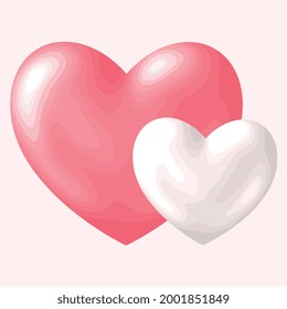 pink with white heart vector art