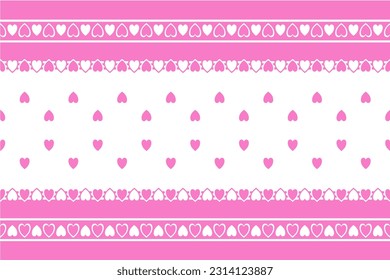 Pink and white hearts decorated wallpaper. Beautiful wrapping paper.