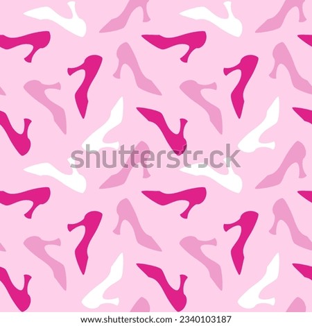 Pink and white heels abstract trendy pattern. Valentines day, wedding, mothers day, romantic background.