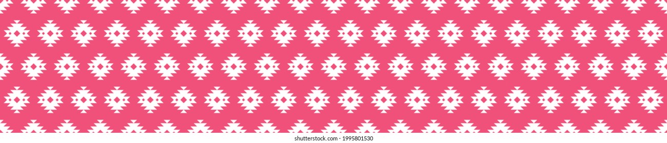 Rosa-weißes Kilim nahtloses Muster. Cute und kindische Gestaltung für Gewebe, Textilien, Tapeten, Betten, Schluckbeschläge oder geschlechtsneutrale Bekleidung.