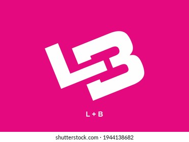 Pink white LB initial letter design