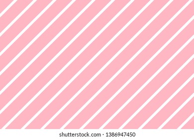 Pink and White Line style Background. Symmetry diagonal line seamless pattern. Cute pastel minimal line background. Geometric line for fabric, clothes, fashion, wrapping paper. Vector 