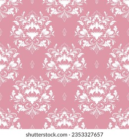 Patrón transparente de vector de lujo rosa y blanco. Ornamento, Tradicional, Étnico, Árabe, Turco, Indio. Ideal para tejidos y textiles, papel pintado, diseño de embalaje o cualquier idea deseada.