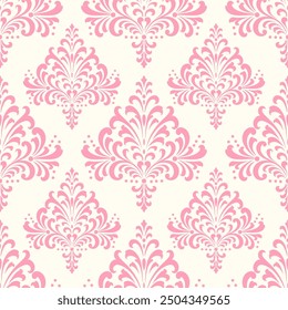 Rosa und weiß Luxus Vektor nahtlose Muster. Ornament, Traditionelle, Ethnische, Arabische, Türkische, Indische Motive. Ideal für Stoff und Textilien, Tapeten, Verpackungsdesign oder jede gewünschte Idee.