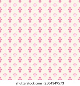 Pink and white luxury vector seamless pattern. Ornament, Traditional, Ethnic, Arabic, Turkish, Indian motifs. Great for fabric and textile, wallpaper, packaging design or any desired idea.