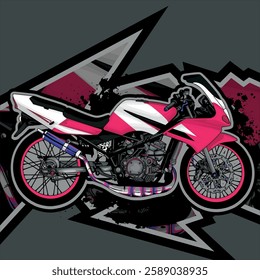 PINK AND WHITE MOTORCYCLE MODIFICATION
