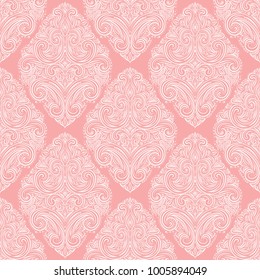 Pink and white ornamental seamless pattern. Vintage, paisley elements. Ornament. Traditional, Ethnic, Turkish, Indian motifs. Great for fabric and textile, wallpaper, packaging or any desired idea