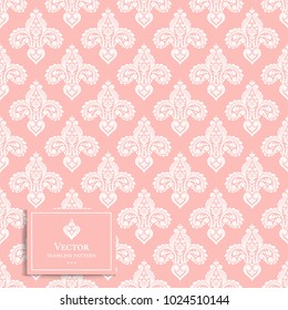 Pink and white ornamental seamless pattern. Vintage, paisley elements. Ornament. Traditional, Ethnic, Turkish, Indian motifs. Great for fabric and textile, wallpaper, packaging or any desired idea
