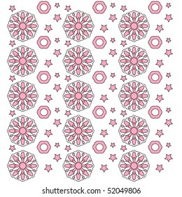 Pink and white ornamental vector background