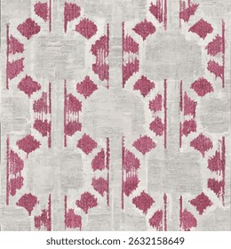 Pink and white pattern with an intricate design, grunge lines ikat pattern, striped seamless pattern, Vector illustration background for print the paper.