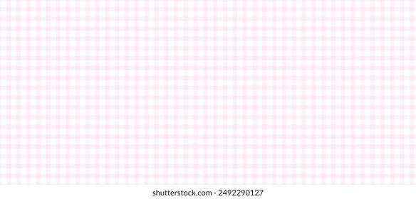 Pink and white plaid fabric background	