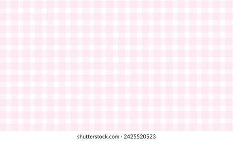 Pink and white plaid fabric texture background	