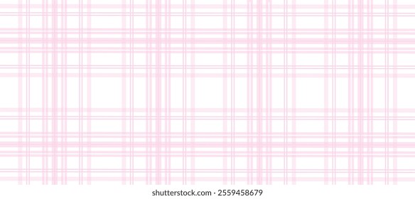 Pink and white plaid fabric texture background