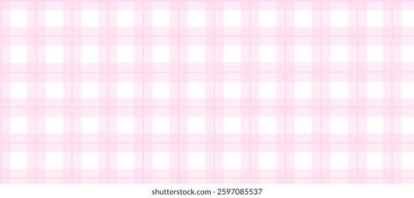 Pink and white plaid fabric texture background
