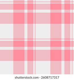 Pink and white plaid pattern. A classic design evoking tradition and warmth, suitable for backgrounds, textiles, or festive projects. Versatile, clean and appealing.