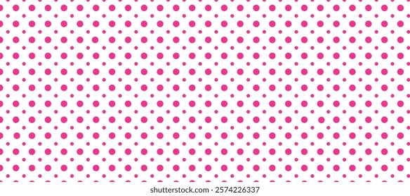 Pink and white polka dots pattern background