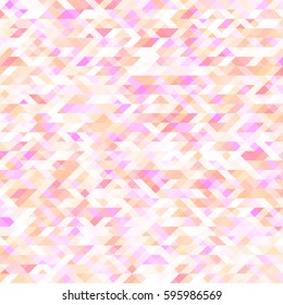 Pink and white polygonal vector seamless pattern. Abstract background. Seamless pink pattern with triangles. Grid mosaic background with repeating square and triangle vector tiles. Cover, print.