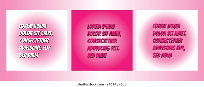 Conjunto de Plantillas en blanco de la burbuja del discurso de la cita rosa y blanca, Ilustración vectorial.