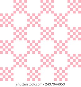 Pink and white rectangular seamless pattern. Tile background. Decoration, fabric, textile, clothes. Banner, brochure, poster, card. Vector illustration