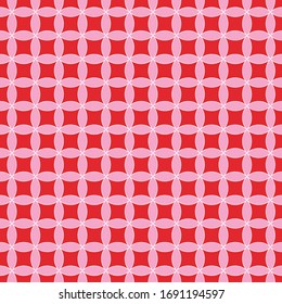 Pink , white and red circles repeat pattern print
