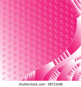 Pink and white romantic heart vector background