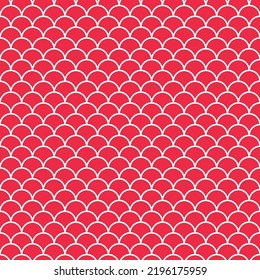 Pink and white scallops seamless pattern.