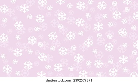 Pink and white seamless background with snowflakes