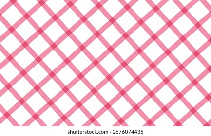  Patrón de Chaqe Plade grande diagonal sin costuras rosa y blanco utilizado para ropa de mesa, Fondo de pantalla, textil, etc.