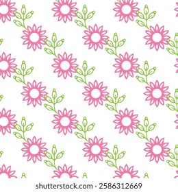 pink and white seamless floral pattern 