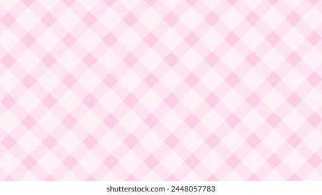 Pink and white seamless pattern diagonal checkered background