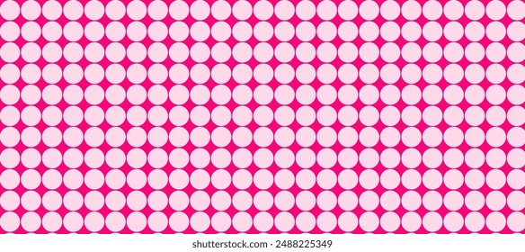 Pink and white seamless pattern with dots in lines as a background