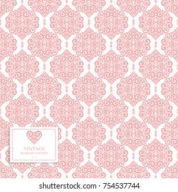 Pink and white seamless pattern. Ornament. Floral pattern. Paisley elements. Traditional, Arabic, Turkish, Indian motifs. Great for fabric and textile, wallpaper, packaging or any desired idea.