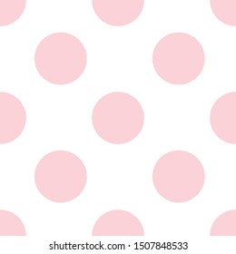 Pink and white seamless polka dot pattern vector