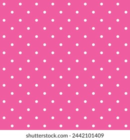 Pink and white seamless polka dot pattern vector