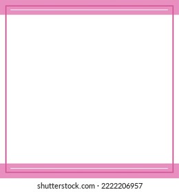Pink and white square background color with stripe line shape. Suitable for social media post and web internet ads. Template layout. Frame, boarder for text, picture, advertisement. Empty space. 