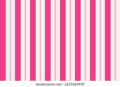 Pink and white striped background. Cute style pattern. Shabby chic, girl room decor. Decoration, interior design. Banner, wallpaper, poster, card. Vector illustration
