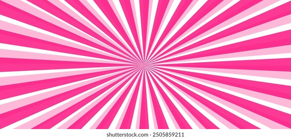 Pink and white sunburst background