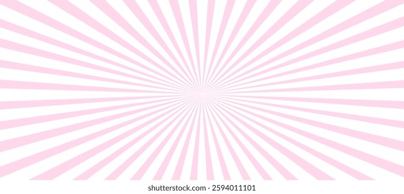 Pink and white sunburst rays background