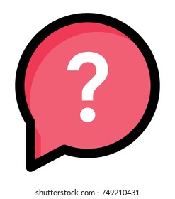 
Pink and white symbol representing Faq, Flat Vector Icon
