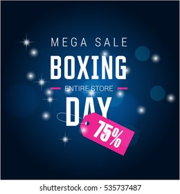 Texto cor-de-rosa e branco sobre fundo azul. dia de boxe letras para convite e cartão de saudação