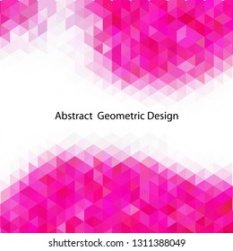 pink and white triangular background. polygonal style. mosaic background