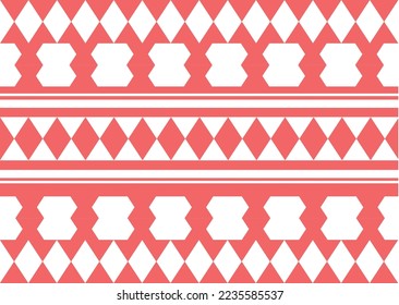 pink and white tribal traditional ikat ethnic pattern, design for ikat background, argyle fabric, pink gingham. Produced in many traditional textile centers around the world. including in India