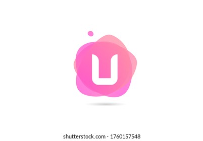pink white U alphabet letter logo for company and business with gradient design. Pastel colour template for corporate identity