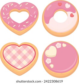 Pink and White Valentine Doughnut