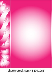 Pink and white vector background with stars