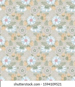 pink and white vector flowers on brown background