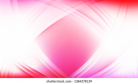 Pink and White Waves Curved Lines Background Illustration